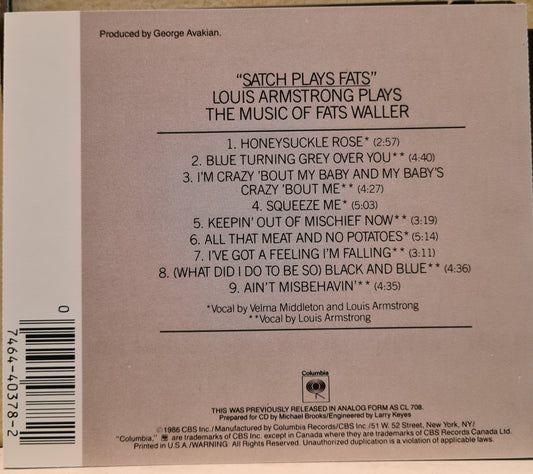 Louis Armstrong and His All-Stars ~ Satch Plays Fats (CD)