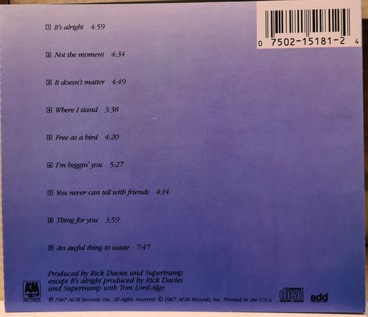 Supertramp ~ Free as A Bird (CD)