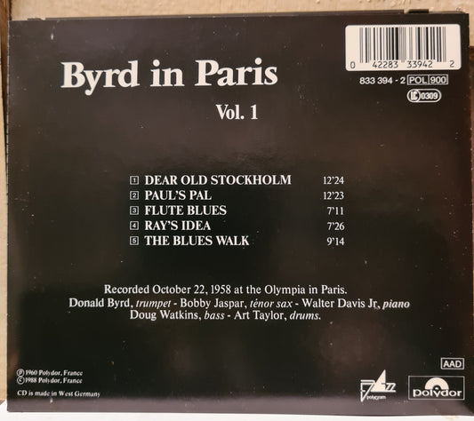 Donald Byrd ~ Byrd in Paris - Vol. 1 (CD)