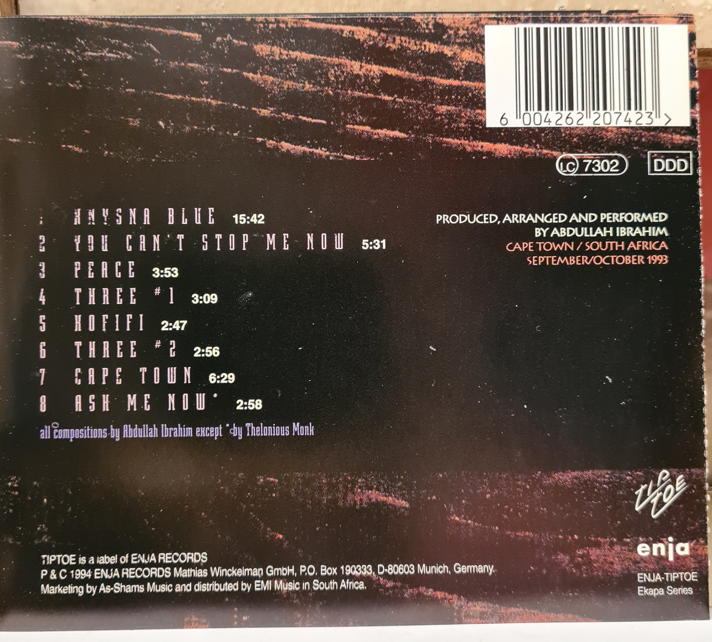 Abdullah Ibrahim ~ Knysna Blue (CD - RSA)