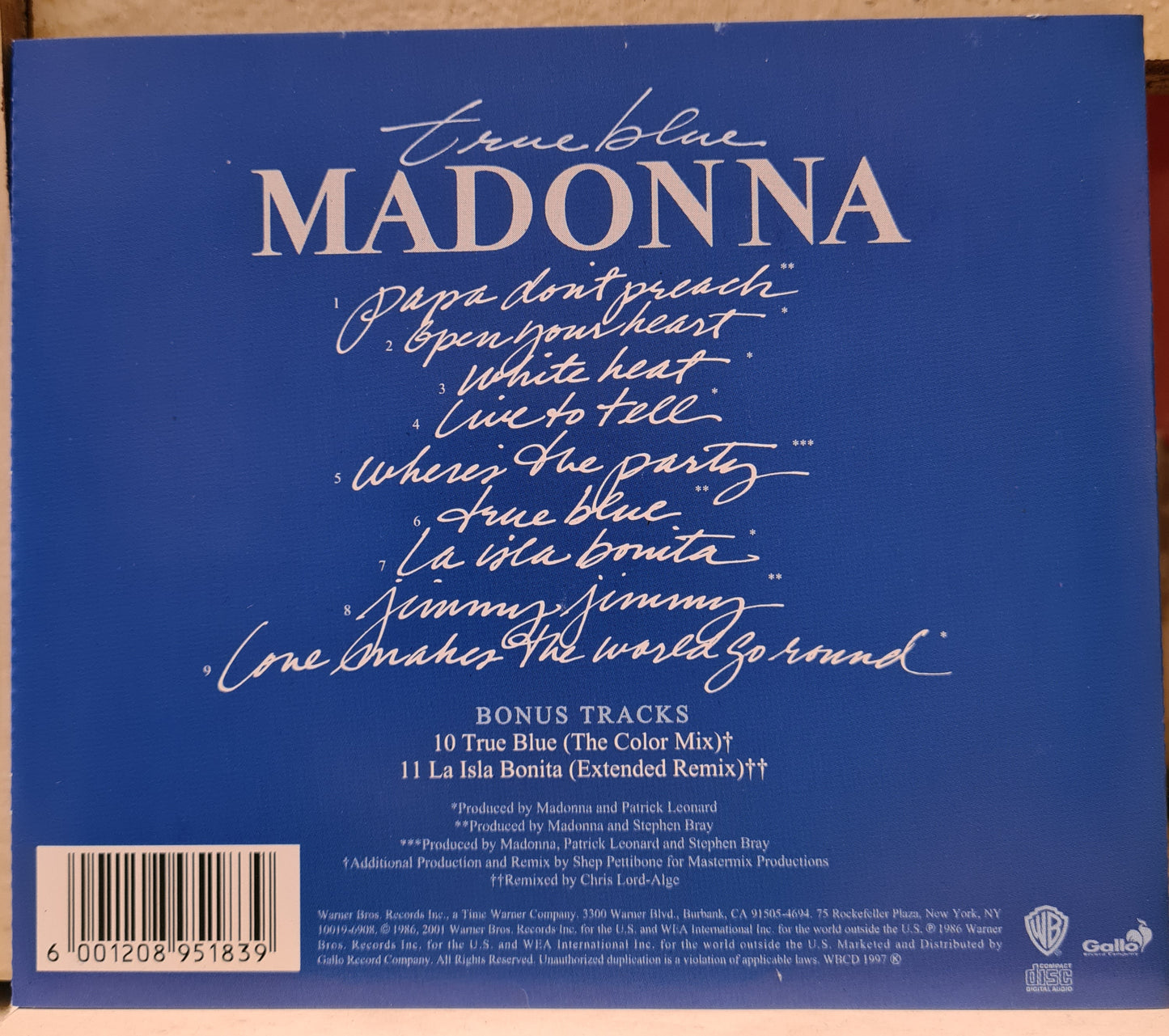 Madonna ~ True Blue (CD-RSA)
