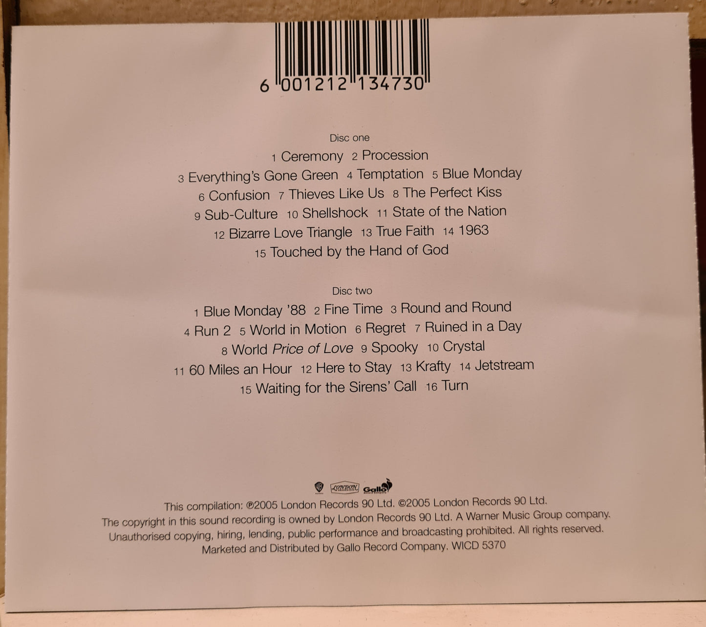 New Order ~ Singles (2xCD - RSA)