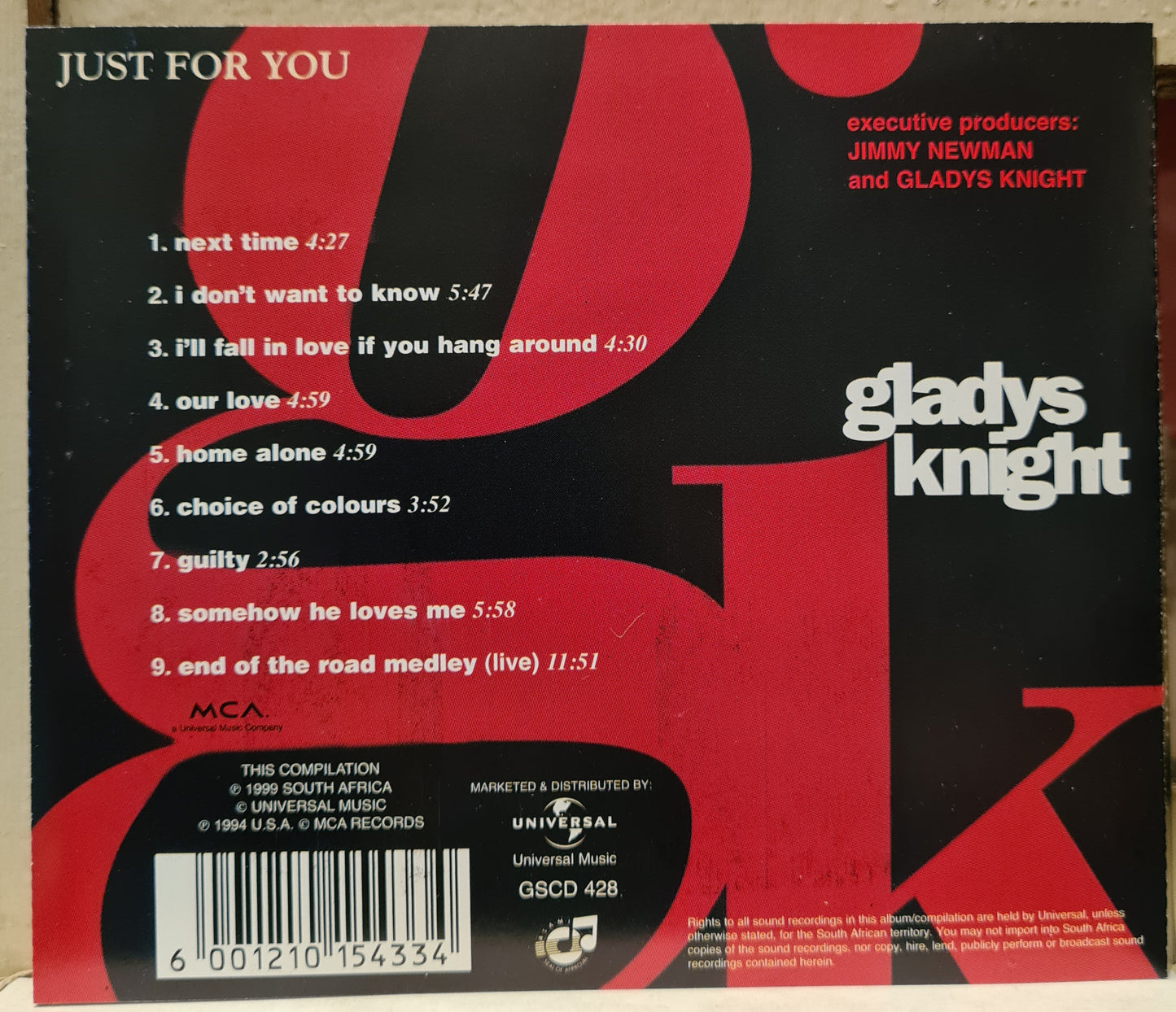 Gladys Knight ~ Just for You (CD - RSA)