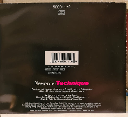 New Order ~ Technique (CD-UK)