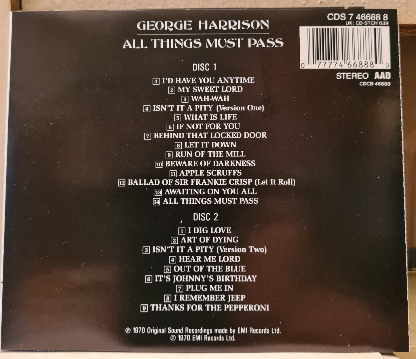 George Harrison ~ All things must Pass (2xCD - UK)