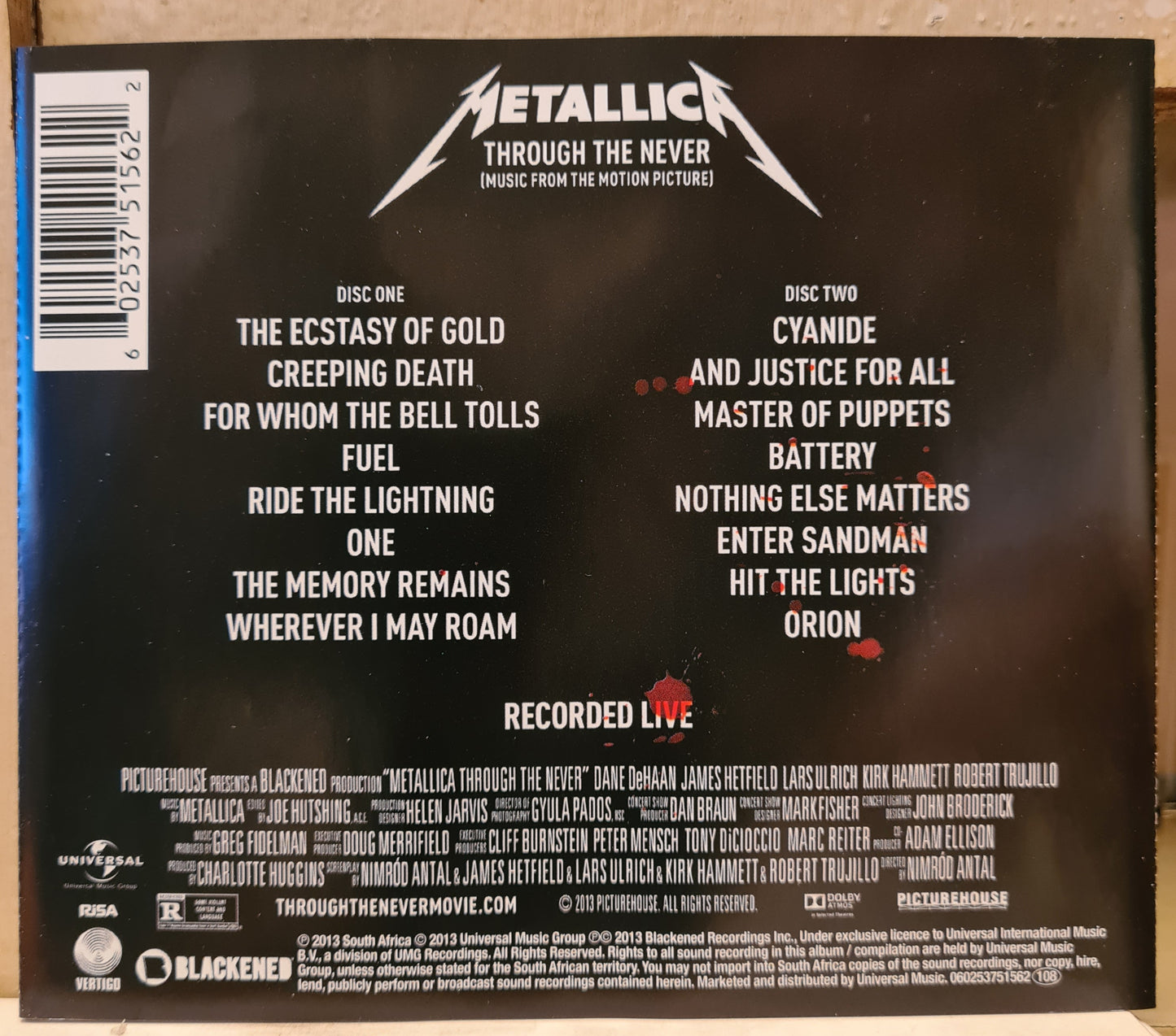 Metallica ~Through the Never OST (2xCD)