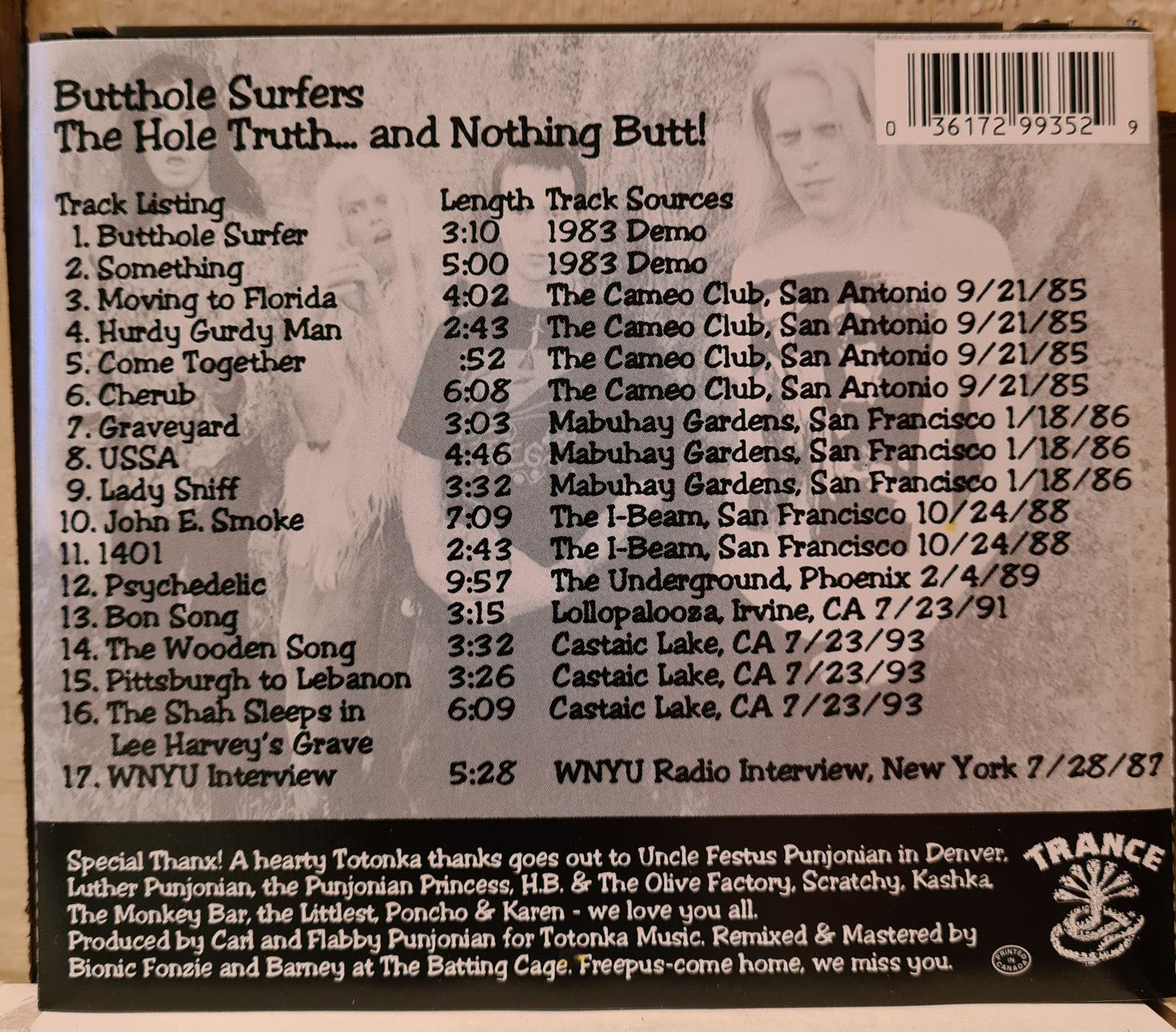 Butthole Surfers ~ Trance Syndicate (CD - USA)