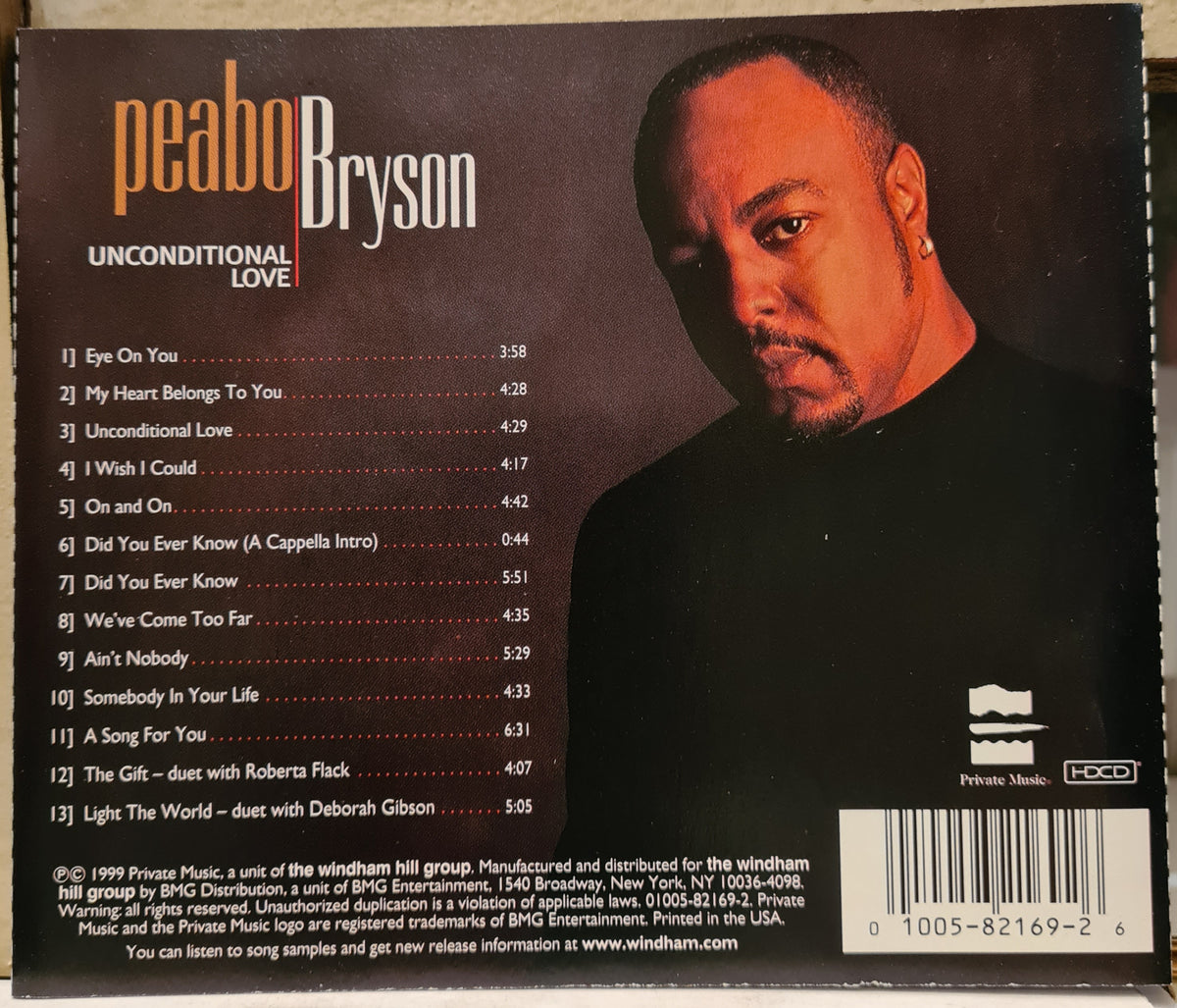 Peabo Bryson ~ Unconditional Love (CD - USA)