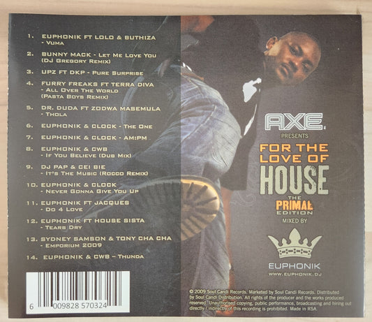 DJ Euphonik ~ For the Love of House (CD-RSA)