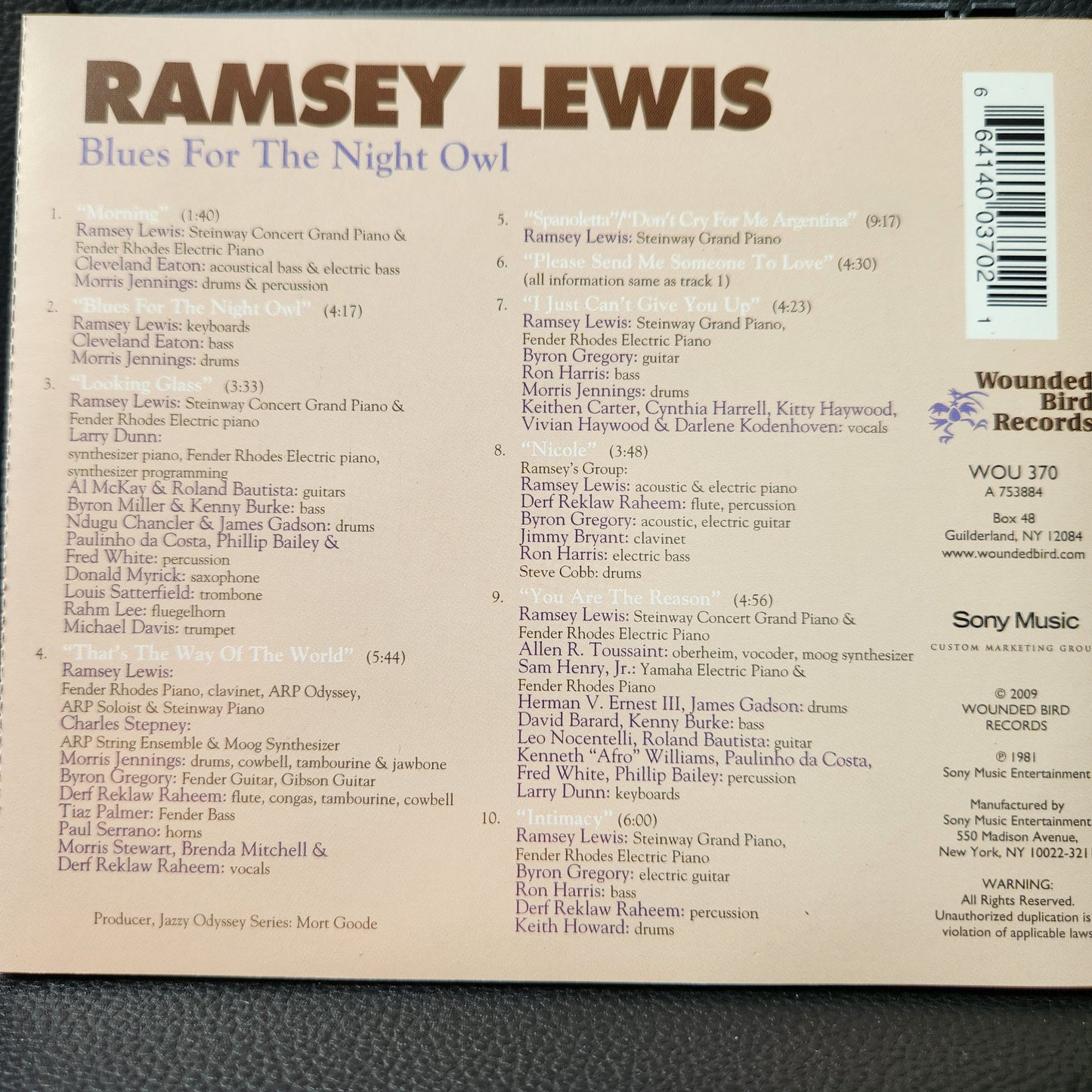 Ramsey Lewis ~ Blues for the Night Owl (CD - USA)