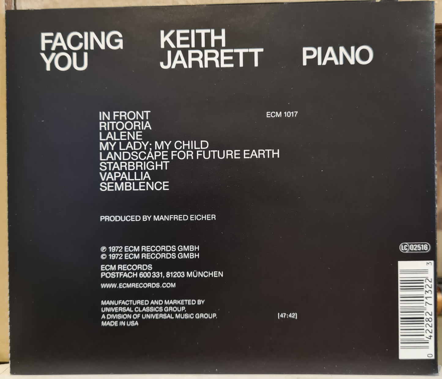Keith Jarrett ~ Facing You (CD)