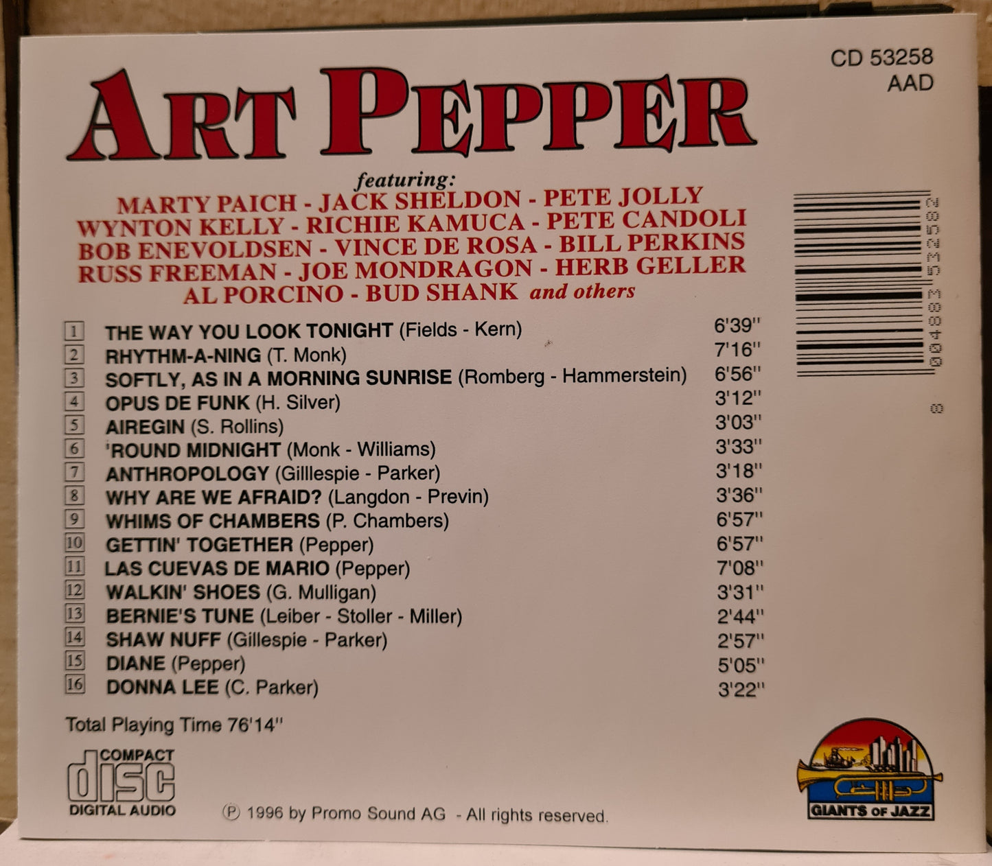 Art Pepper ~ Gettin' Together (Import CD)