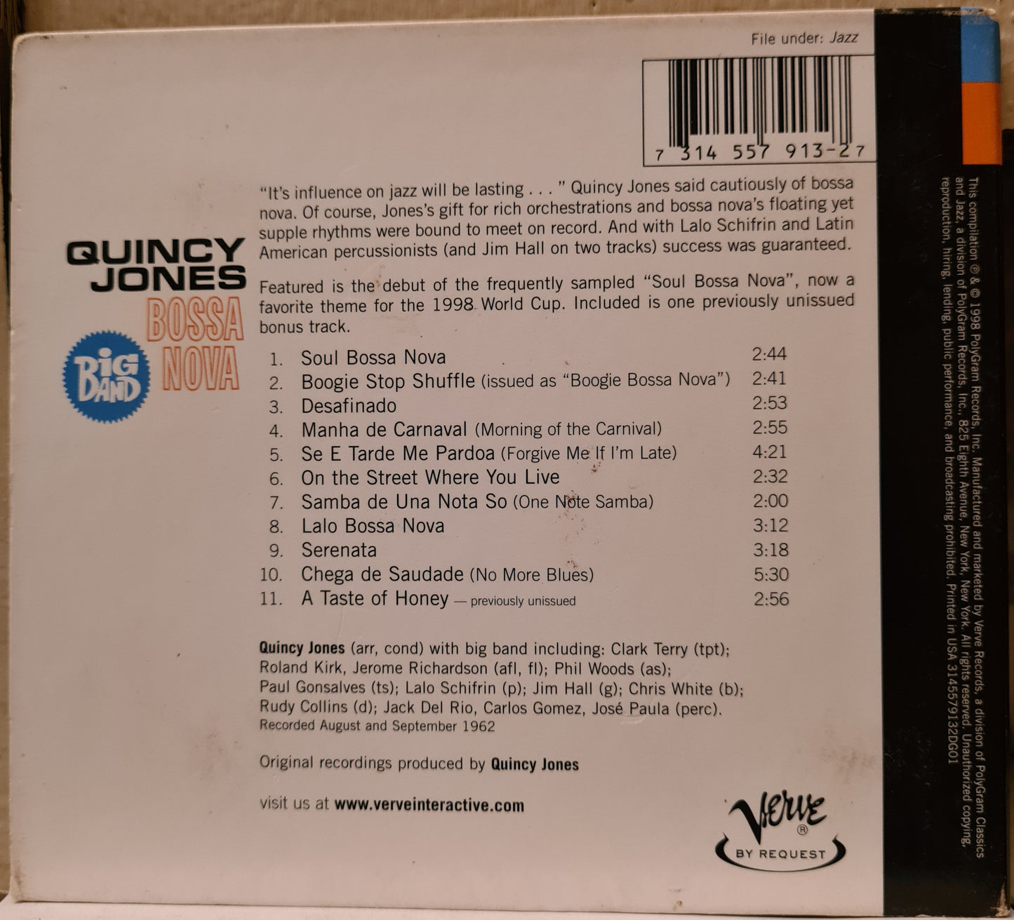 Quincy Jones ~ Bossa Nova (CD)