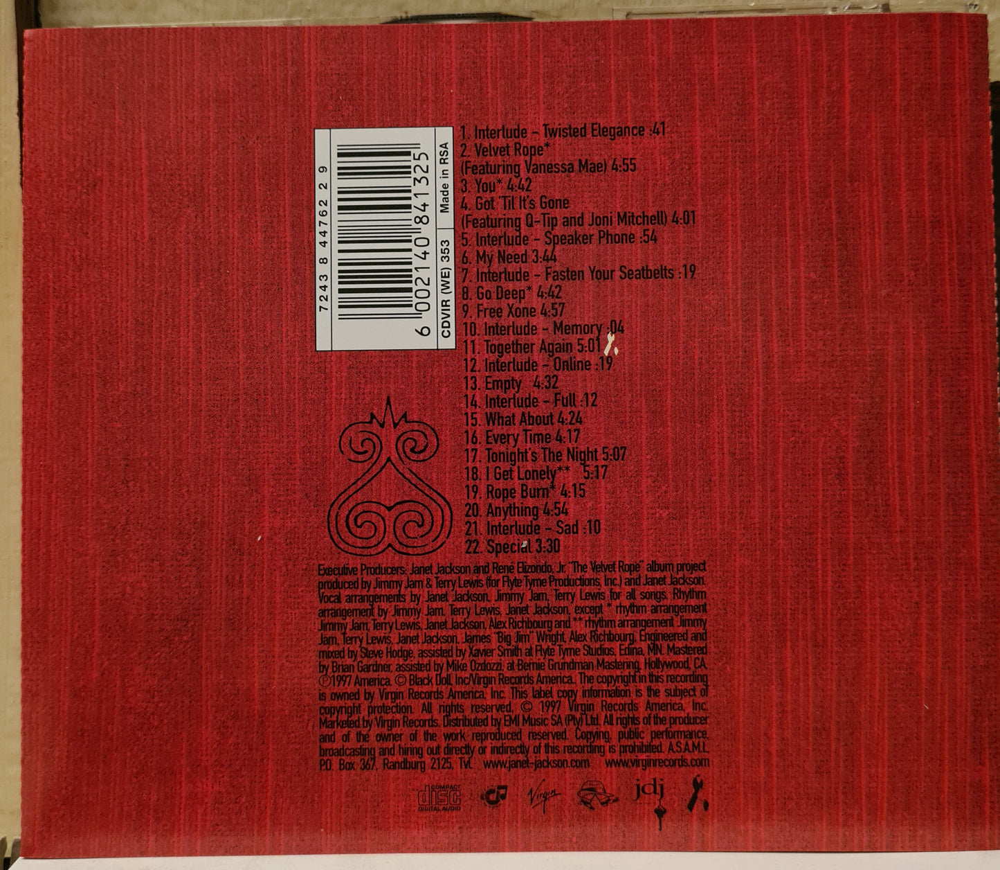 Janet Jackson ~ Velvet Rope (CD)