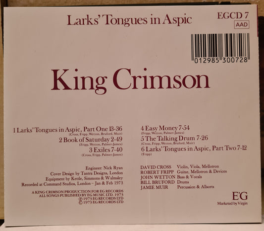 King Crimson ~ Larks' Tongues in Aspic (CD - Europe)