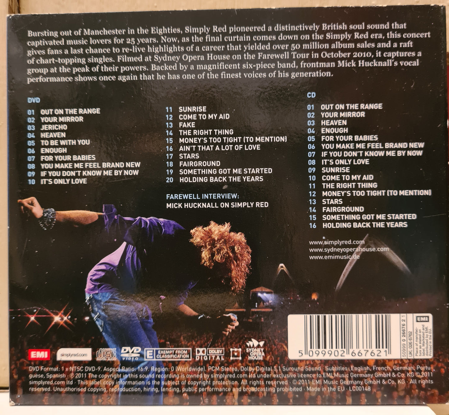 Simply Red ~ Farewell - Live in Concert at Sydney Opera House (CD/DVD - EU)