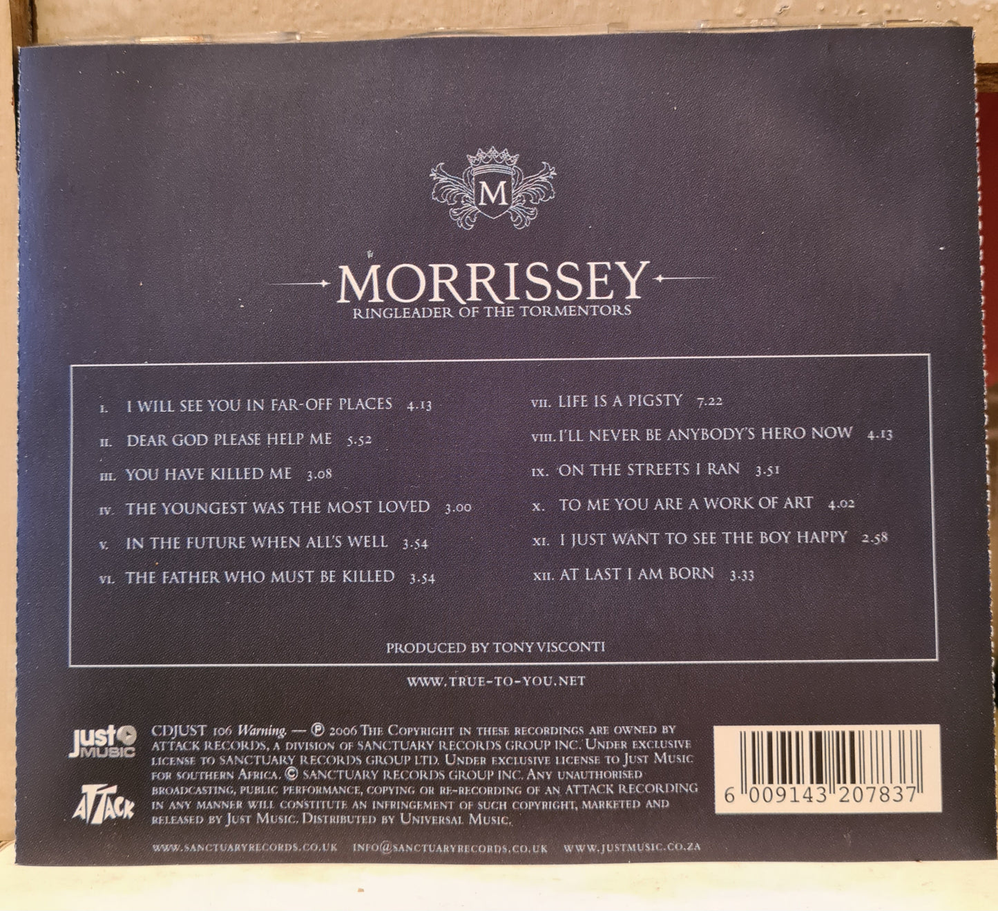 Morrissey ~ Ringleader of the Tormentors (CD-RSA)
