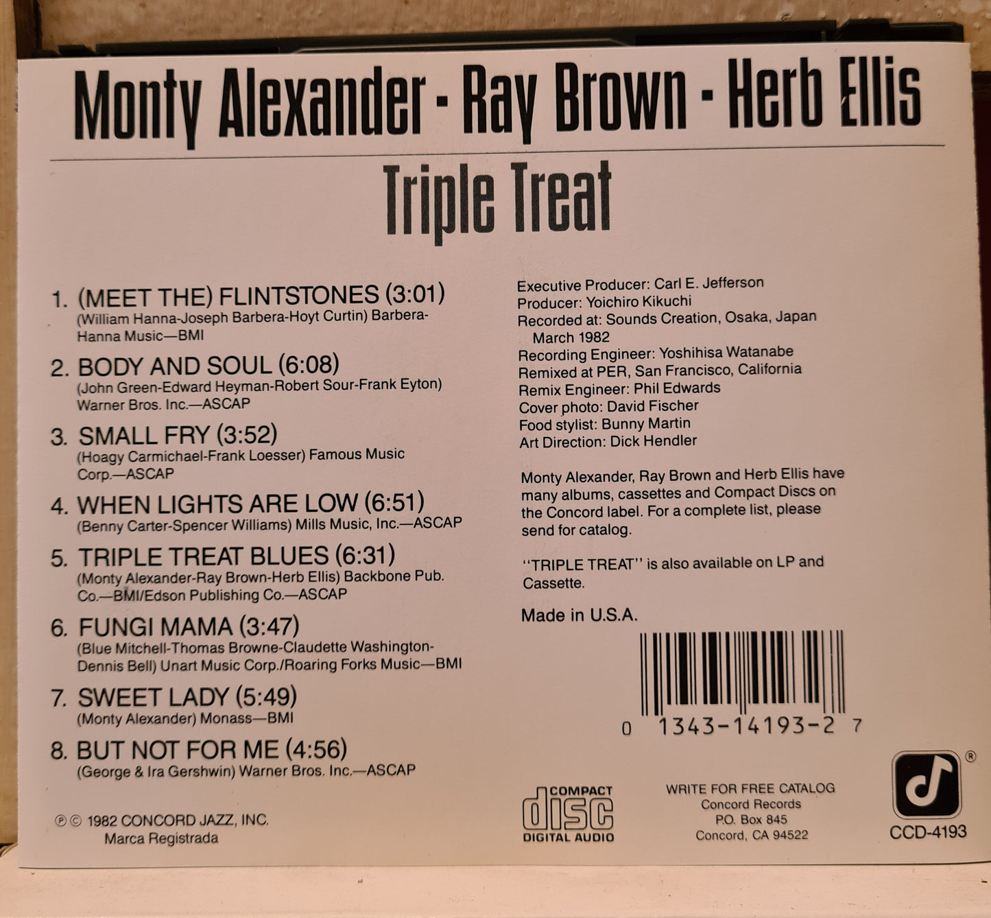 Monty Alexander | Ray Brown | Herb Ellis ~ Triple Treat (CD-USA)