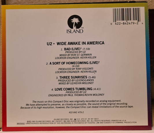 U2 ~ Wide Awake in America (CD - USA)