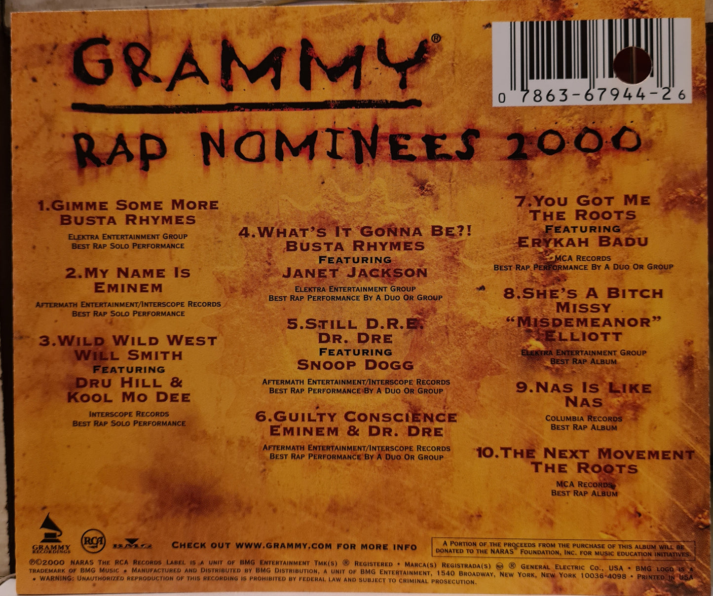 Grammy Rap Nominees 2000 (CD-USA)