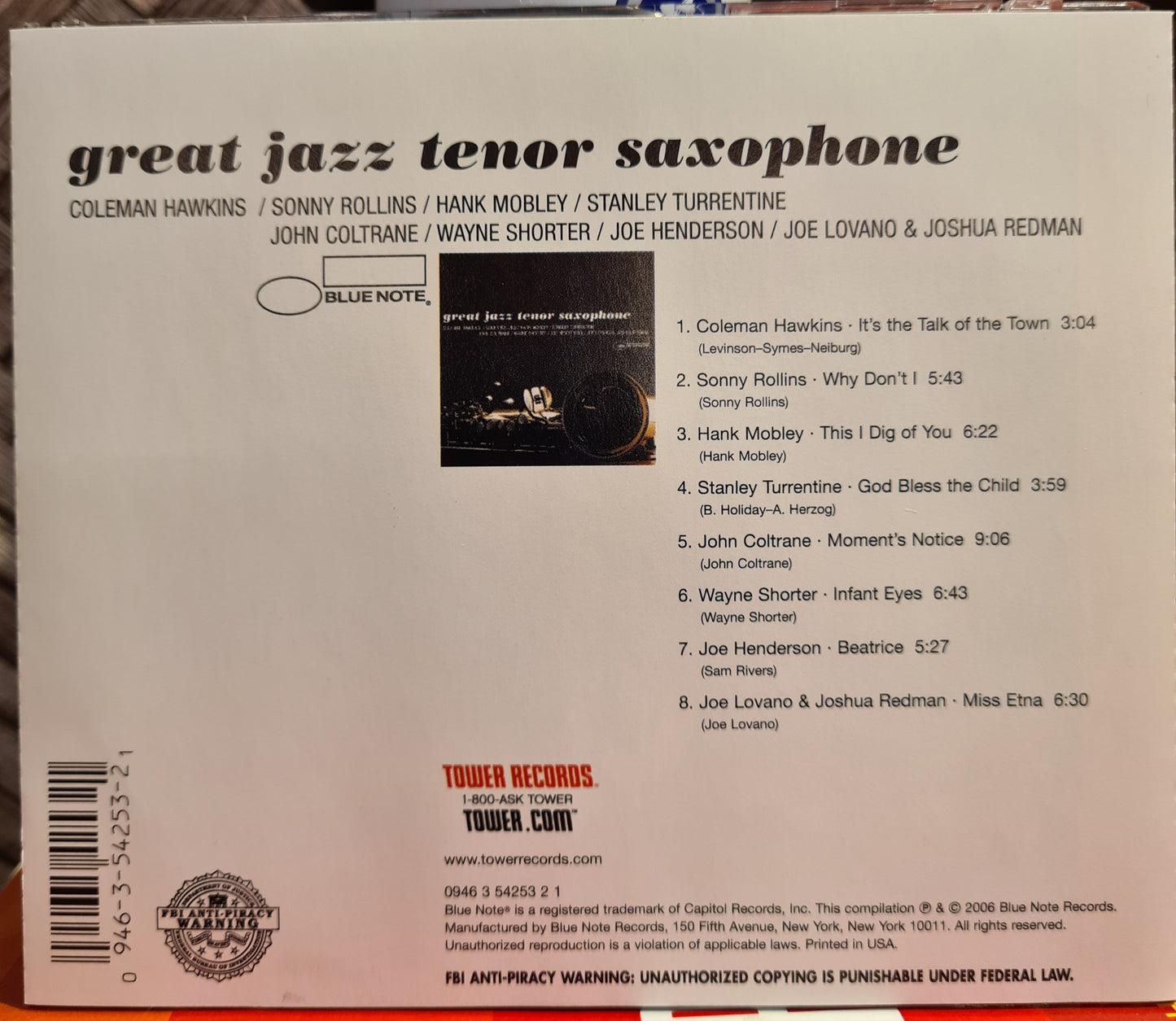 Great Jazz Tenor Saxaphone (CD - USA)