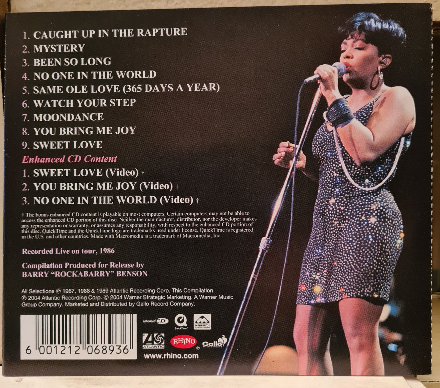 Anita Baker ~ A Night of Rapture - Live (CD)