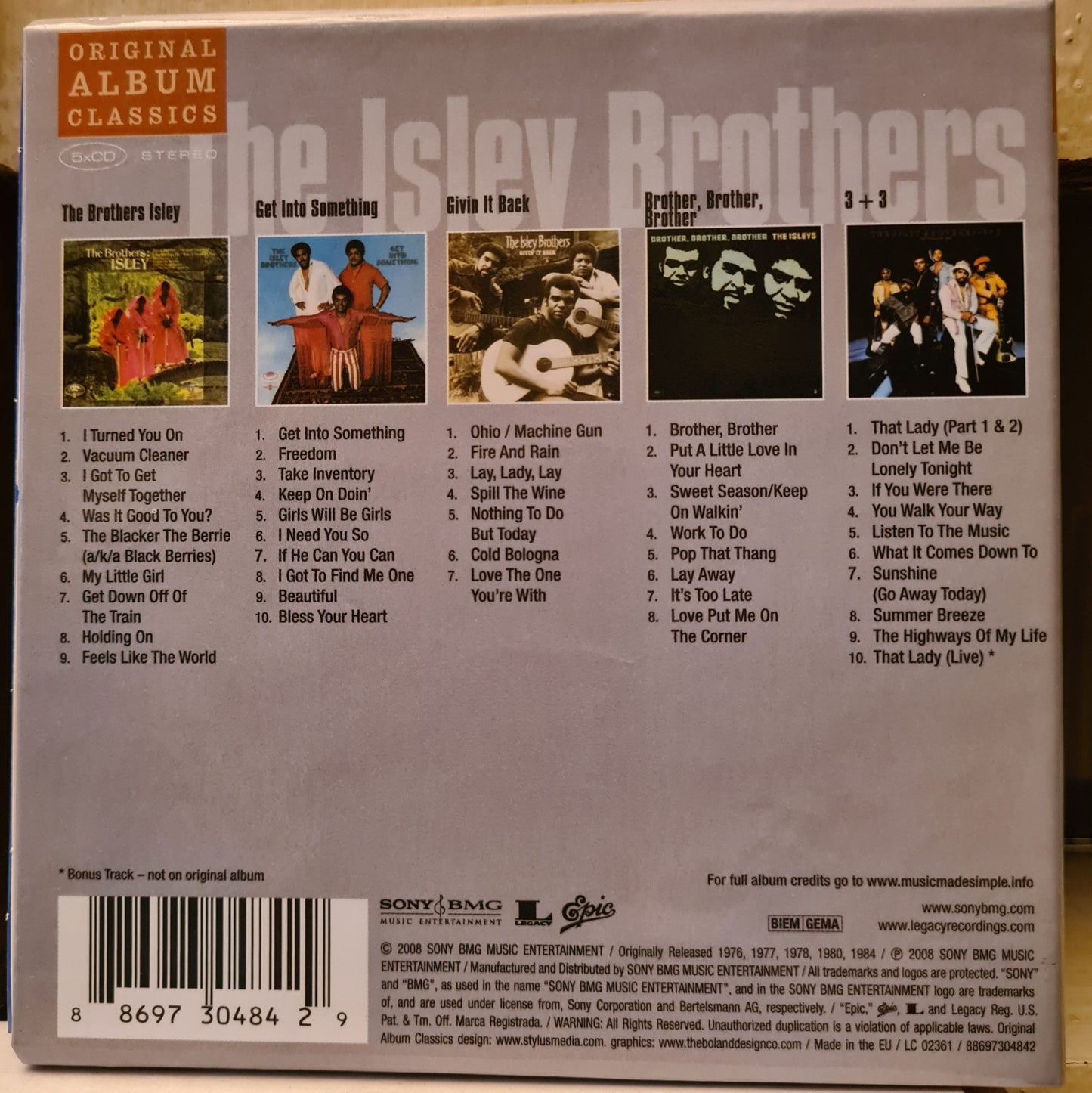 The Isley Brothers ~ Original Album Classics (5xCD - EU)