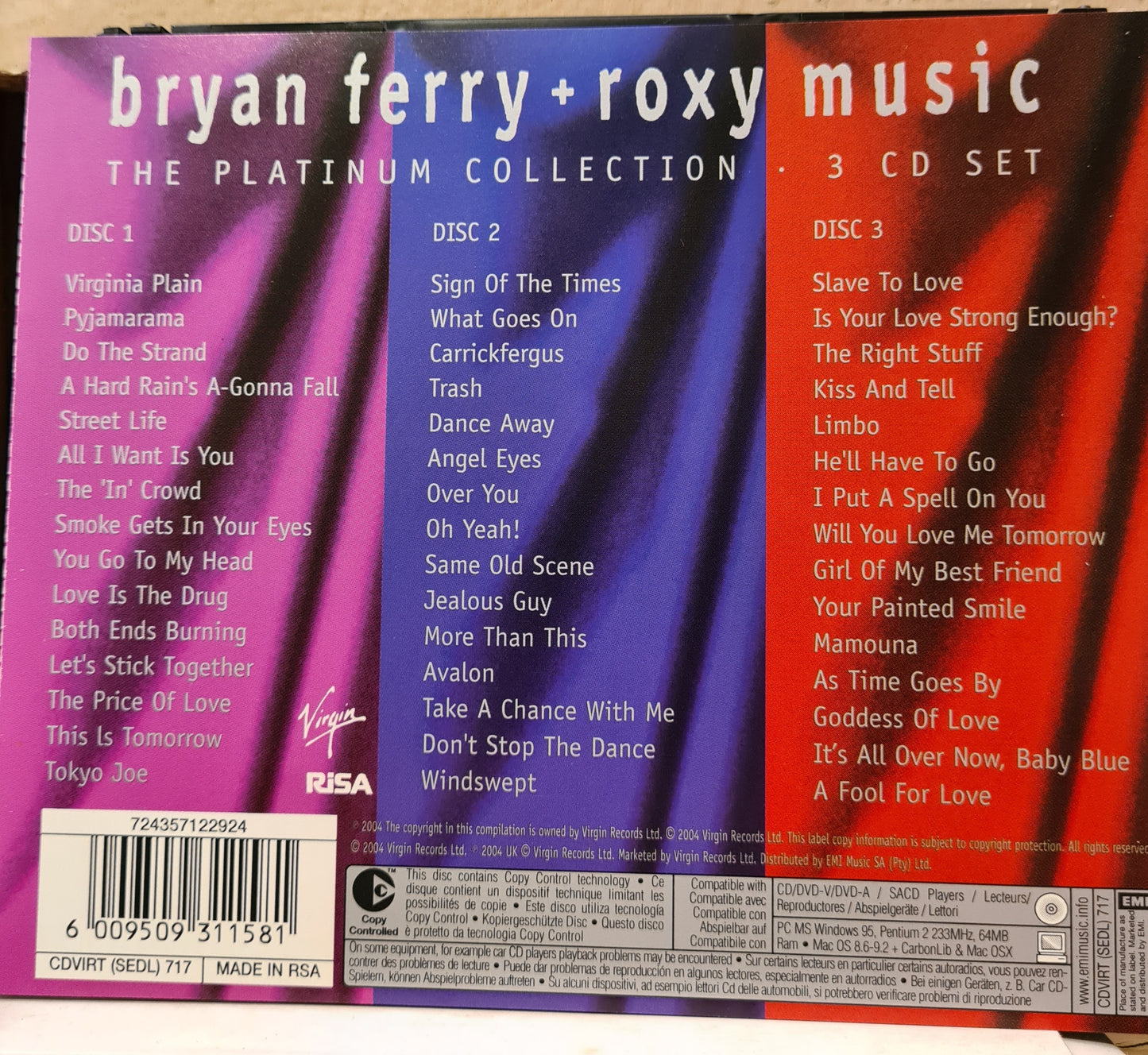 Bryan Ferry + Roxy Music ~ The Platinum Collection (3xCD)