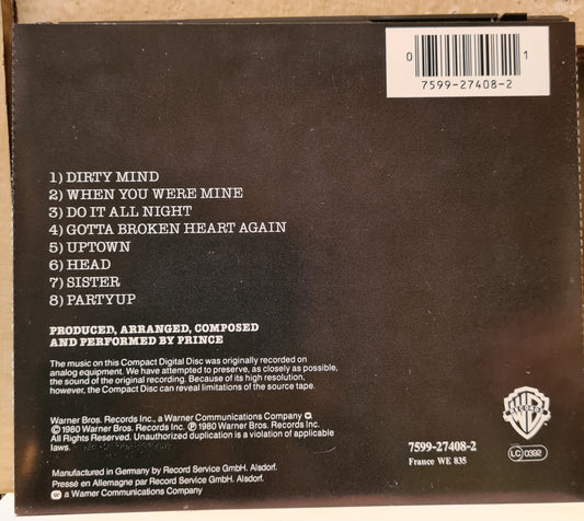 Prince ~ Dirty Mind (CD - German)