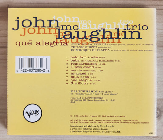 John McLaughlin Trio ~ Que Algeria (CD - USA)