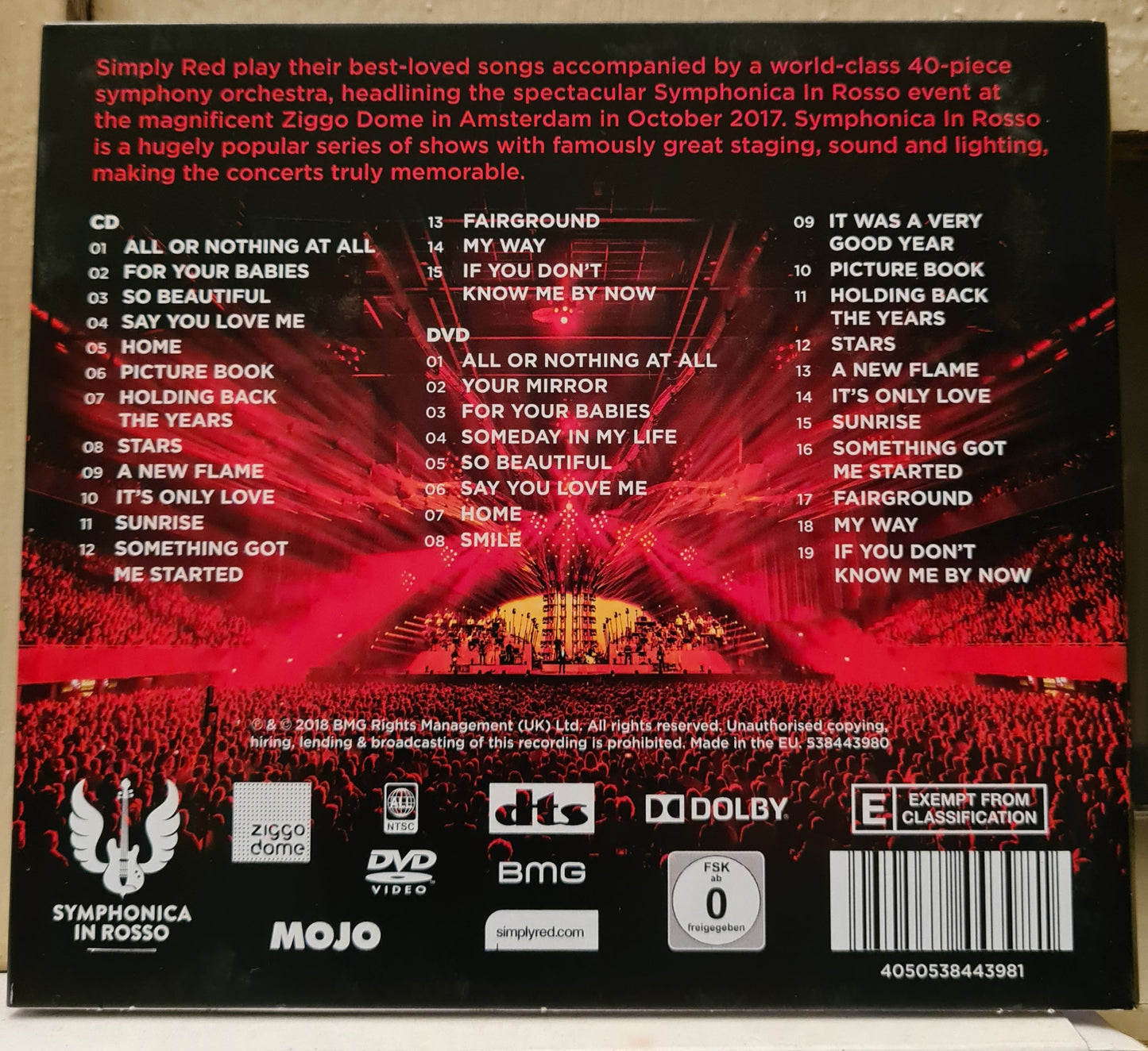 Simply Red ~ Symphonica in Rosso (Live in Amsterdam) (CD+DVD - EU)